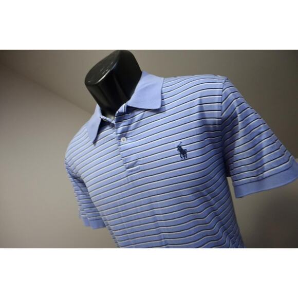 Polo Ralph Lauren Performance Golf Shirt Pro Fit Pima Striped Mens Sz Medium - Picture 1 of 10